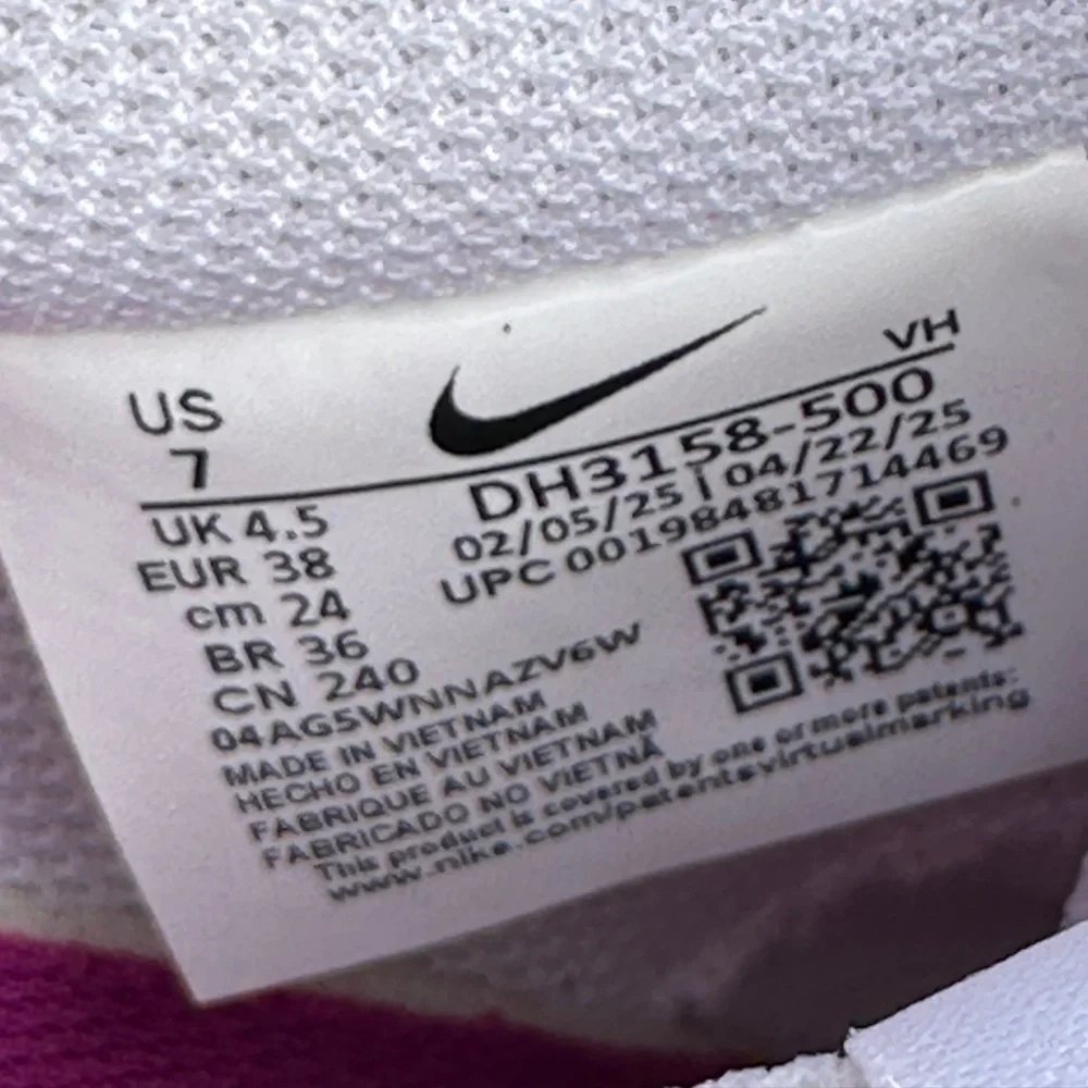 Nike Court Vision Low Womens 7 Youth 5.5Y White Sustainable Casual Sneaker NEW